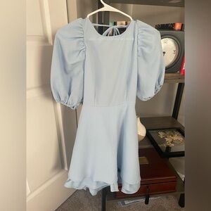 Dottie Couture Blue Puffer Sleeve Romper S